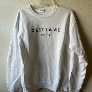 C’est La View Paris Sweatshirt. Size Small. White and Black.